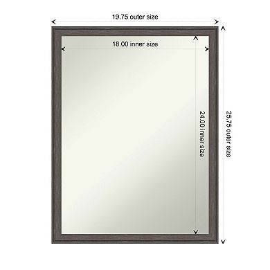 Florence Pewter Non-beveled Bathroom Wall Mirror