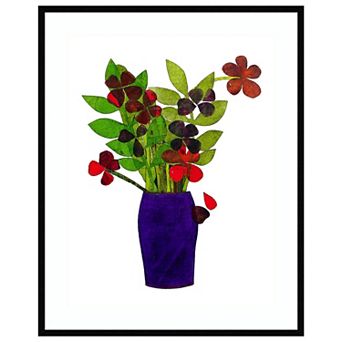 Purple Pot By Sarah Thompsonengels Wood Framed Wall Art Print