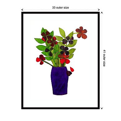 Purple Pot By Sarah Thompsonengels Wood Framed Wall Art Print