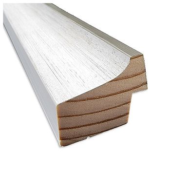 Morgan White Silver Non-beveled Wood Bathroom Wall Mirror