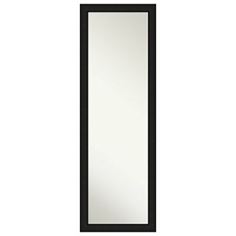Midnight Black Narrow Wood Non-beveled On The Door Mirror Full Length Mirror
