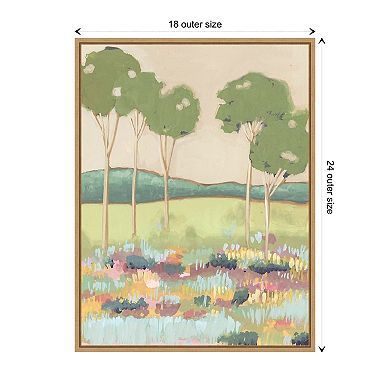 Shades Of Trees Ii By Melissa W Framed Canvas Wall Art Print