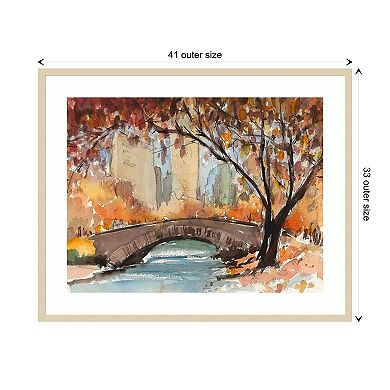 Autumn In New York - Study I By Samuel Dixon Wood Framed Wall Art Print