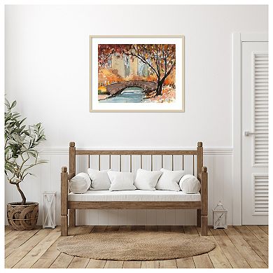 Autumn In New York - Study I By Samuel Dixon Wood Framed Wall Art Print