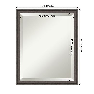 Florence Pewter Beveled Framed Bathroom Wall Mirror