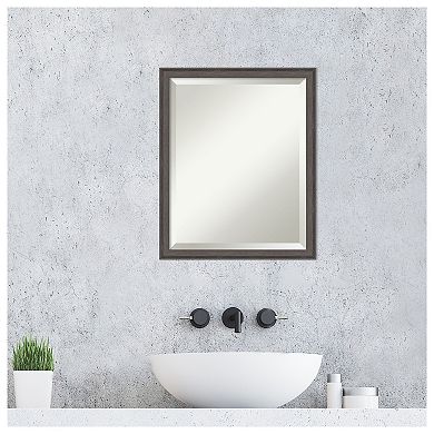 Florence Pewter Beveled Framed Bathroom Wall Mirror