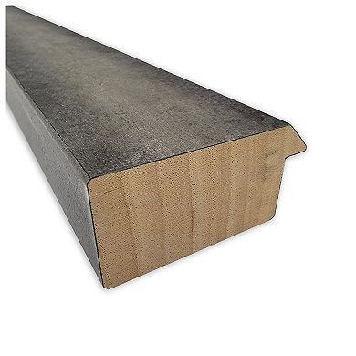 Burnished Concrete Non-beveled Wood Bathroom Wall Mirror