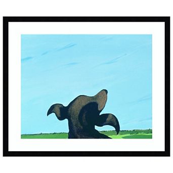 Bronze Dog Profile No 2 By Marjorie Weiss Wood Framed Wall Art Print