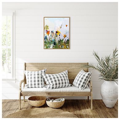 Spontaneous Summer Flowers By Pamela Munger Framed Canvas Wall Art Print