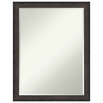 Dappled Narrow Petite-bevel Wood Bathroom Wall Mirror