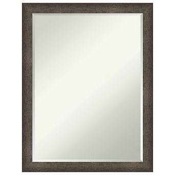 Dappled Narrow Petite-bevel Wood Bathroom Wall Mirror