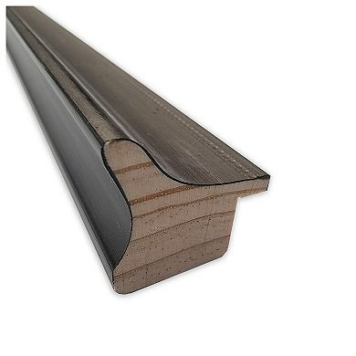 Salon Scoop Pewter Beveled Wood Framed Bathroom Wall Mirror