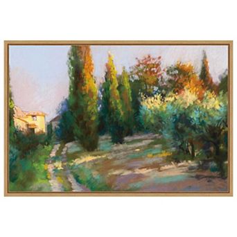 Villa Landscape By Christine Debrosky Framed Canvas Wall Art Print