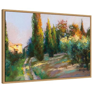 Villa Landscape By Christine Debrosky Framed Canvas Wall Art Print