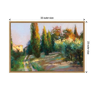 Villa Landscape By Christine Debrosky Framed Canvas Wall Art Print