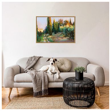 Villa Landscape By Christine Debrosky Framed Canvas Wall Art Print