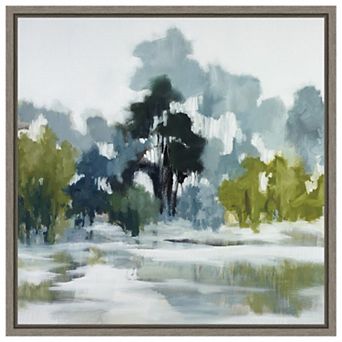 Pond Reflections By Jacqueline Ellens Framed Canvas Wall Art Print