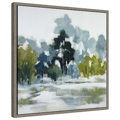 Pond Reflections By Jacqueline Ellens Framed Canvas Wall Art Print