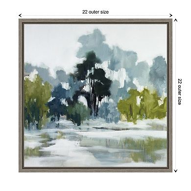 Pond Reflections By Jacqueline Ellens Framed Canvas Wall Art Print