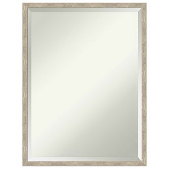 Imprint Pewter Beveled Wood Framed Bathroom Wall Mirror