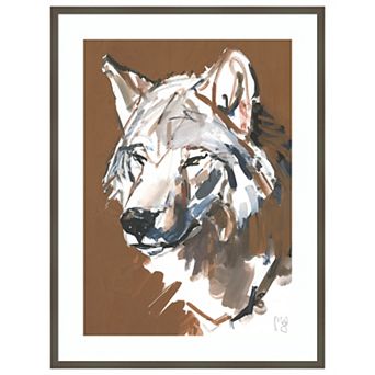 Big Bad Wolf By Mark Adlington Wood Framed Wall Art Print