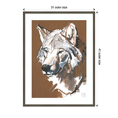 Big Bad Wolf By Mark Adlington Wood Framed Wall Art Print