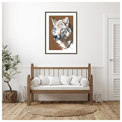 Big Bad Wolf By Mark Adlington Wood Framed Wall Art Print