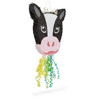 Pull String Cow Pinata For Girls Farm Birthday Party Decorations, 16.5 X 13 X 3