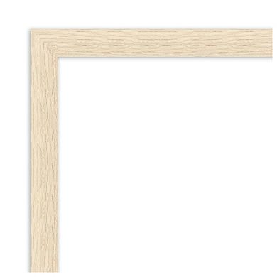 Woodgrain Stripe Non-beveled Wood Bathroom Wall Mirror