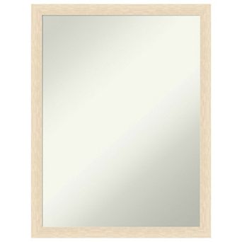 Woodgrain Stripe Non-beveled Wood Bathroom Wall Mirror
