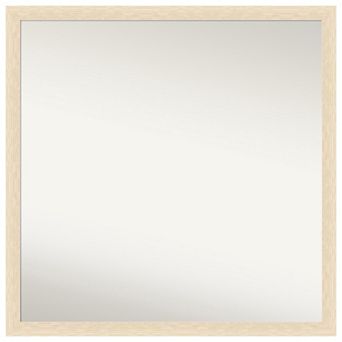 Woodgrain Stripe Non-beveled Wood Bathroom Wall Mirror