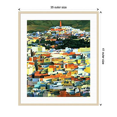 North African Townscape By Robert Tyndall Wood Framed Wall Art Print
