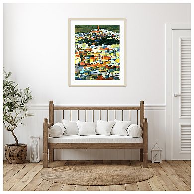 North African Townscape By Robert Tyndall Wood Framed Wall Art Print