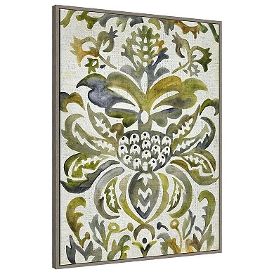 Verdant Sage Damask Iv By Chariklia Zarris Framed Canvas Wall Art Print