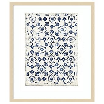 Navy Geo Iii By Aimee Wilson Wood Framed Wall Art Print