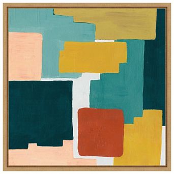 Block Abstract Ii By Grace Popp Framed Canvas Wall Art Print