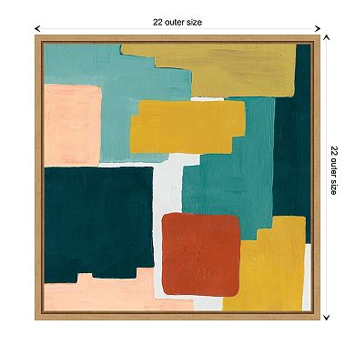 Block Abstract Ii By Grace Popp Framed Canvas Wall Art Print