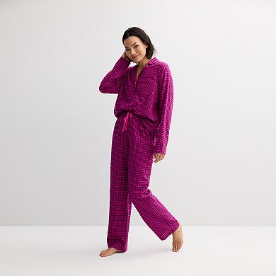 Women's Sonoma Goods For Life® Flannel Notch Pajama Top & Pajama Pants Set