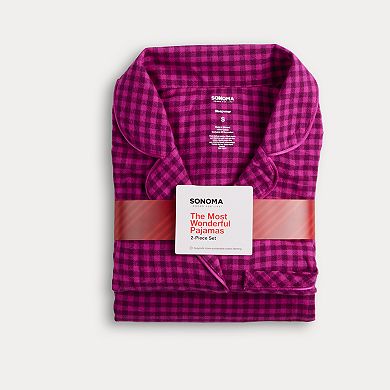 Women's Sonoma Goods For Life® Flannel Notch Pajama Top & Pajama Pants Set