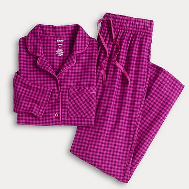 Women's Sonoma Goods For Life® Flannel Notch Pajama Top & Pajama Pants Set