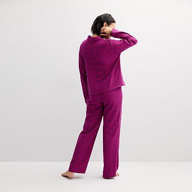 Women's Sonoma Goods For Life® Flannel Notch Pajama Top & Pajama Pants Set