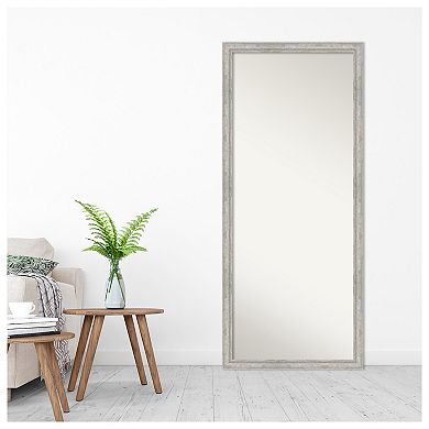 Angled Wood Non Beveled Full Length Floor Leaner Mirror