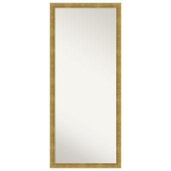 Angled Wood Non Beveled Full Length Floor Leaner Mirror