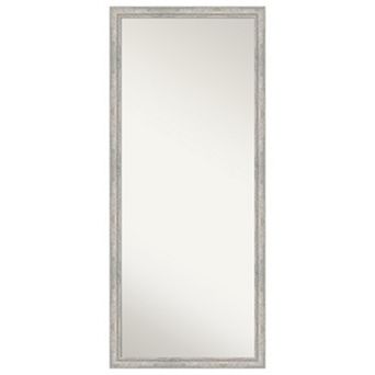 Angled Wood Non Beveled Full Length Floor Leaner Mirror