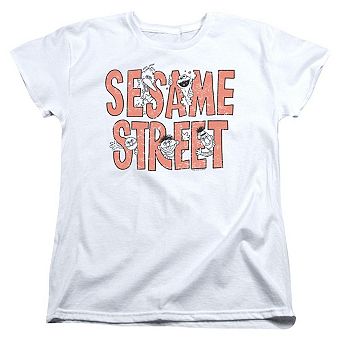 Sesame Street In Letters Short Sleeve Womens Tee