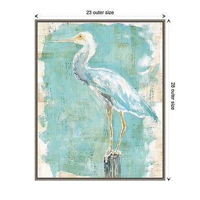 Coastal Egret Ii V2 By Sue Schlabach Framed Canvas Wall Art Print