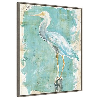 Coastal Egret Ii V2 By Sue Schlabach Framed Canvas Wall Art Print