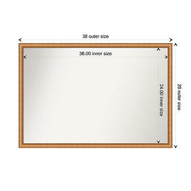 Salon Scoop Copper Non-beveled Wood Bathroom Wall Mirror