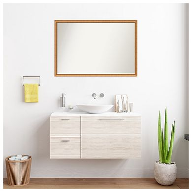Salon Scoop Copper Non-beveled Wood Bathroom Wall Mirror