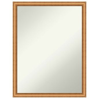 Salon Scoop Copper Non-beveled Wood Bathroom Wall Mirror